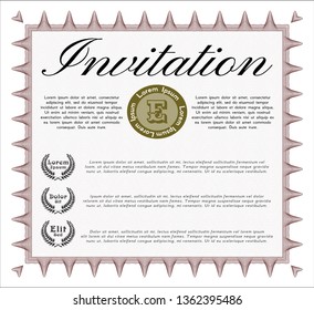 Red Invitation. Nice design. Detailed. With complex background. 