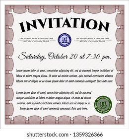 Red Invitation. Nice design. With linear background. Customizable, Easy to edit and change colors. 