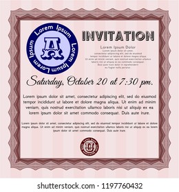 Red Invitation. Perfect design. Customizable, Easy to edit and change colors. Easy to print. 