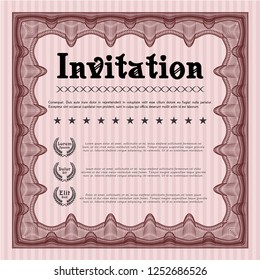 Red Invitation. Printer friendly. Customizable, Easy to edit and change colors. Money Pattern. 