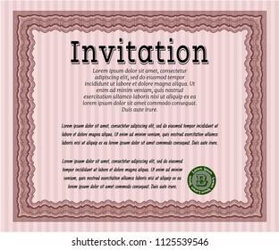 Red Invitation. With quality background. Customizable, Easy to edit and change colors. Lovely design. 