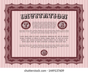 Red Invitation. With quality background. Vector illustration. Lovely design. 