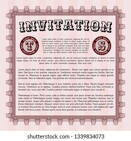 Red Invitation. Sophisticated design. With linear background. Customizable, Easy to edit and change colors. 