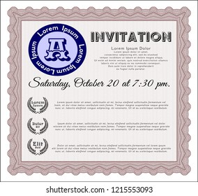 Red Invitation. Superior design. Easy to print. Customizable, Easy to edit and change colors. 