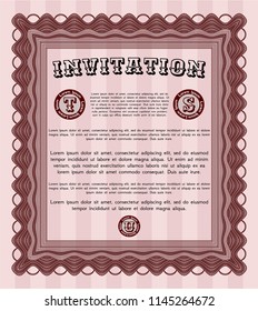 Red Invitation template. Artistry design. Customizable, Easy to edit and change colors. Printer friendly. 