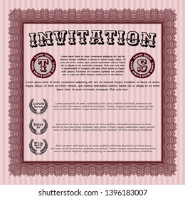 Red Invitation template. With background. Customizable, Easy to edit and change colors. Perfect design. 