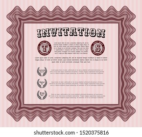Red Invitation template. With background. Customizable, Easy to edit and change colors. Modern design. 