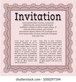Red Invitation template. With complex background. Customizable, Easy to edit and change colors. Beauty design. 
