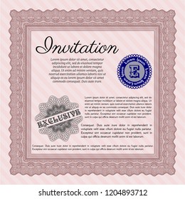 Red Invitation template. Complex background. Customizable, Easy to edit and change colors. Elegant design. 