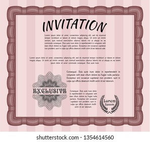 Red Invitation template. With complex background. Excellent design. Customizable, Easy to edit and change colors. 