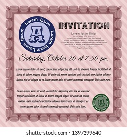 Red Invitation template. Complex background. Excellent design. Customizable, Easy to edit and change colors. 
