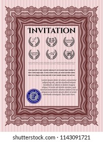 Red Invitation template. Customizable, Easy to edit and change colors. Printer friendly. Nice design. 
