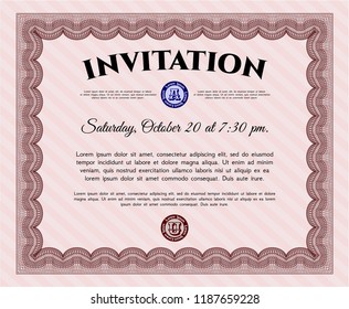 Red Invitation template. Customizable, Easy to edit and change colors. Printer friendly. Artistry design. 