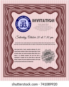 Red Invitation template. Customizable, Easy to edit and change colors. Easy to print. Nice design. 