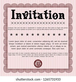 Red Invitation template. Easy to print. Sophisticated design. Customizable, Easy to edit and change colors. 