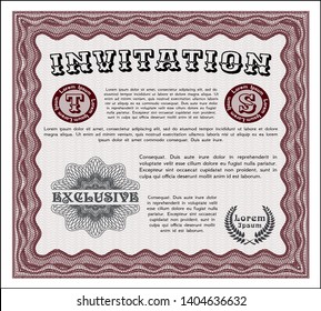 Red Invitation template. Easy to print. Customizable, Easy to edit and change colors. Modern design. 
