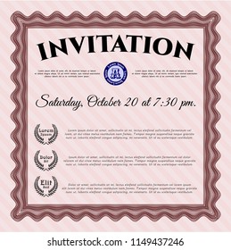 Red Invitation template. Excellent design. Vector illustration. Complex background. 