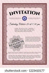Red Invitation template. Lovely design. Customizable, Easy to edit and change colors. Easy to print. 