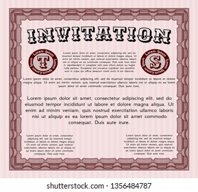 Red Invitation template. Lovely design. Complex background. Customizable, Easy to edit and change colors. 