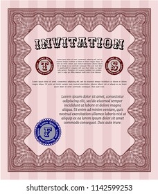 Red Invitation template. Perfect design. With quality background. Detailed. 