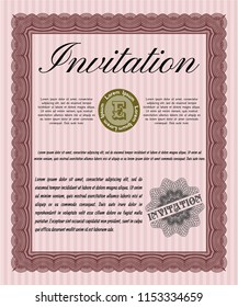 Red Invitation template. With quality background. Customizable, Easy to edit and change colors. Artistry design. 