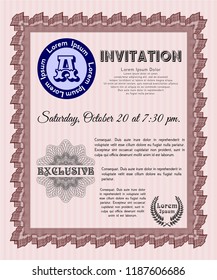 Red Invitation template. With quality background. Good design. Customizable, Easy to edit and change colors. 