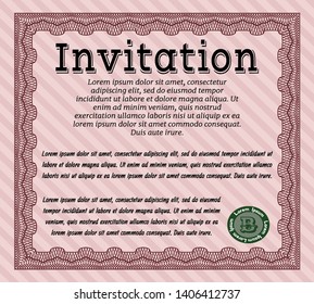 Red Invitation template. Sophisticated design. With quality background. Customizable, Easy to edit and change colors. 