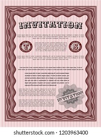 Red Invitation template. Superior design. Customizable, Easy to edit and change colors. Complex background. 