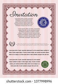 Red Invitation template. Superior design. Customizable, Easy to edit and change colors. With complex linear background. 