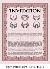 Red Invitation. Vector illustration. With quality background. Money design. 