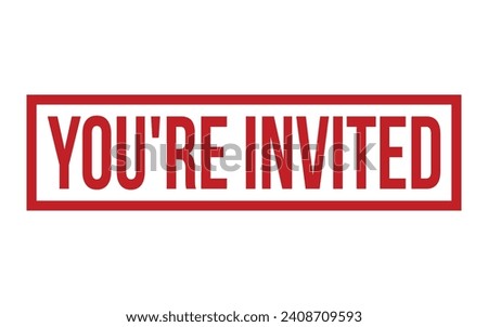 Red You’re Invited Rubber Stamp Seal Vector