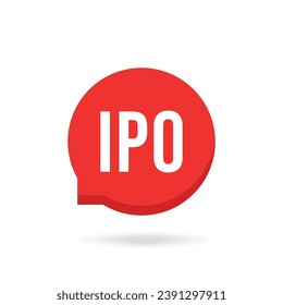 red ipo market bubble likeconcept. of initial public offering symbol and financial definition. flat simple trend modern logotype graphic art design element isolated on white