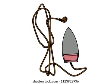 red iron with cord vector