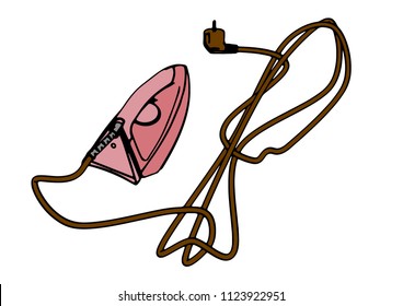 red iron with cord vector
