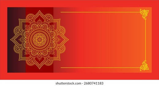 fundo islâmico vermelho com ornamento mandala simples