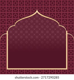 Red islamic background template with luxury ornament on it. islamic template banner