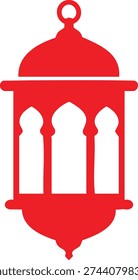 Red islamic lantern silhouette 1