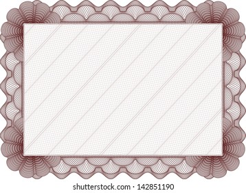 Red isolated horizontal certificate template