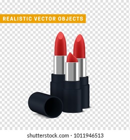 Red isolated lipstick with transparent background
