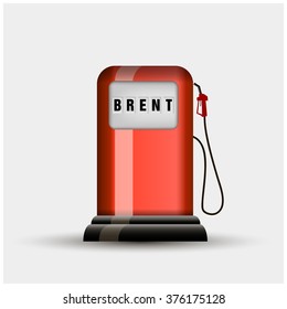Red isolated retro gas pump.