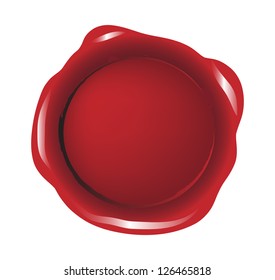 Red isolated seal wax vector