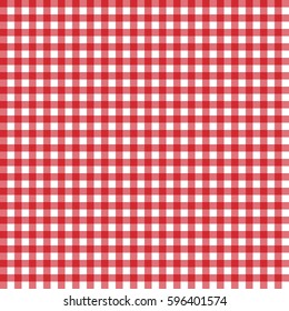 Red italian tablecloth. Picnic tale cloth vector. Pattern for card or banner. Seamless illustration.
