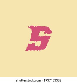 Red italic letter S monogram initial logo with distort or trash style in yellow background
