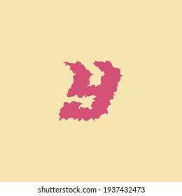 Red italic letter Y monogram initial logo with distort or trash style in yellow background