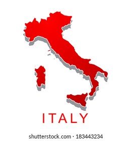 Red Italy map
