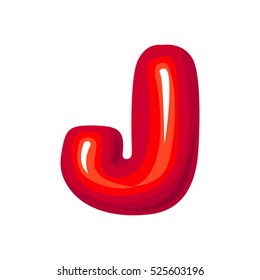 red j on white