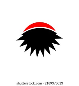 red jagged black simple logo vector graphic design