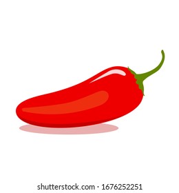 red jalapeno flat vector illustration