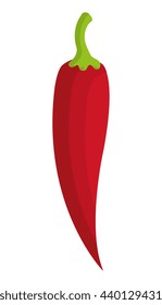 red jalapeno front view over isolated background,vector illustration