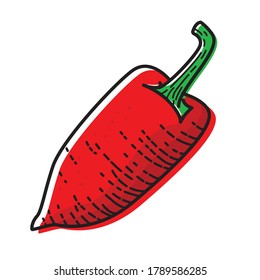 Red Jalapeno Pepper Isolated On White Background. Vector Illustration Of Vegetable.